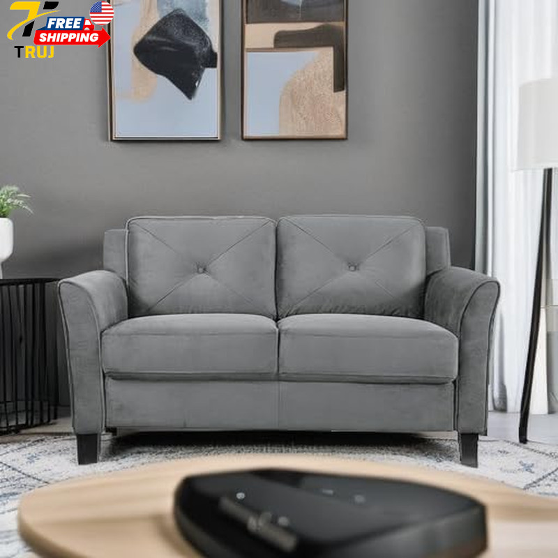 57.9" Loveseat Transitional Modern Pocket Coil Comfort Easy Assembly Microfiber