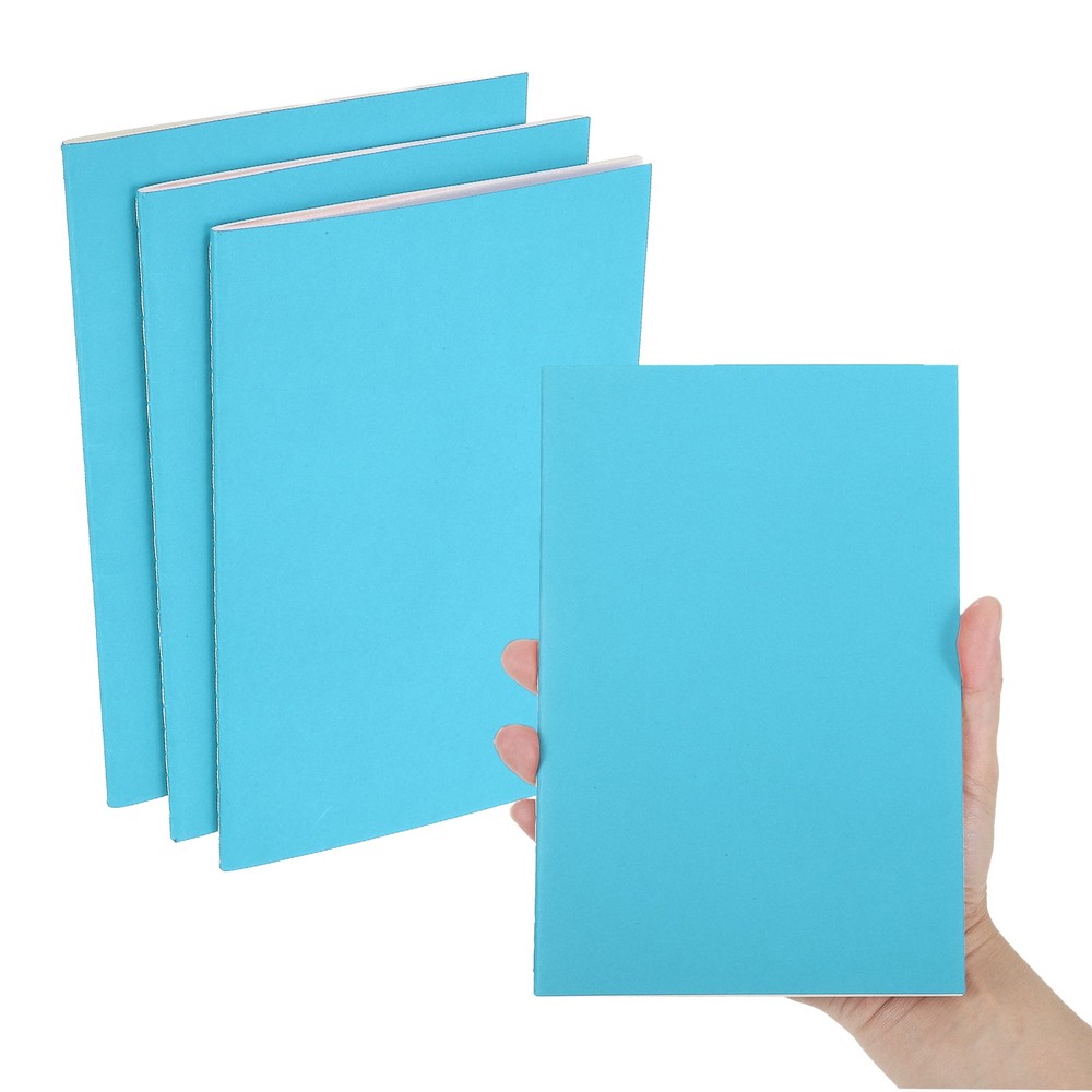 3 Pack A5 Notebook, A5 Journal Mini Notebook Pocket Unlined,Blue