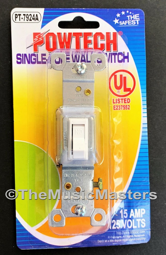 White Electric Toggle On/Off Power WALL LIGHT SWITCH Residential Replacement