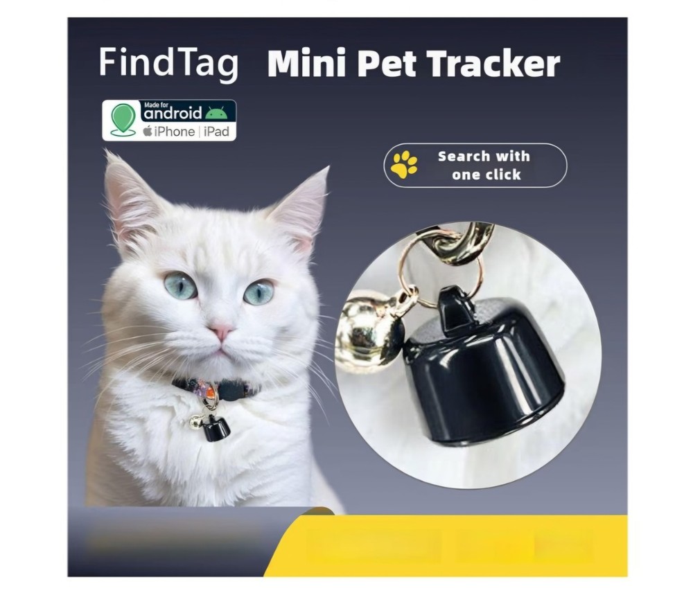FindTag Mini Pet Tracker Tag for Cat Dog Bird Global Positioning Android iOS