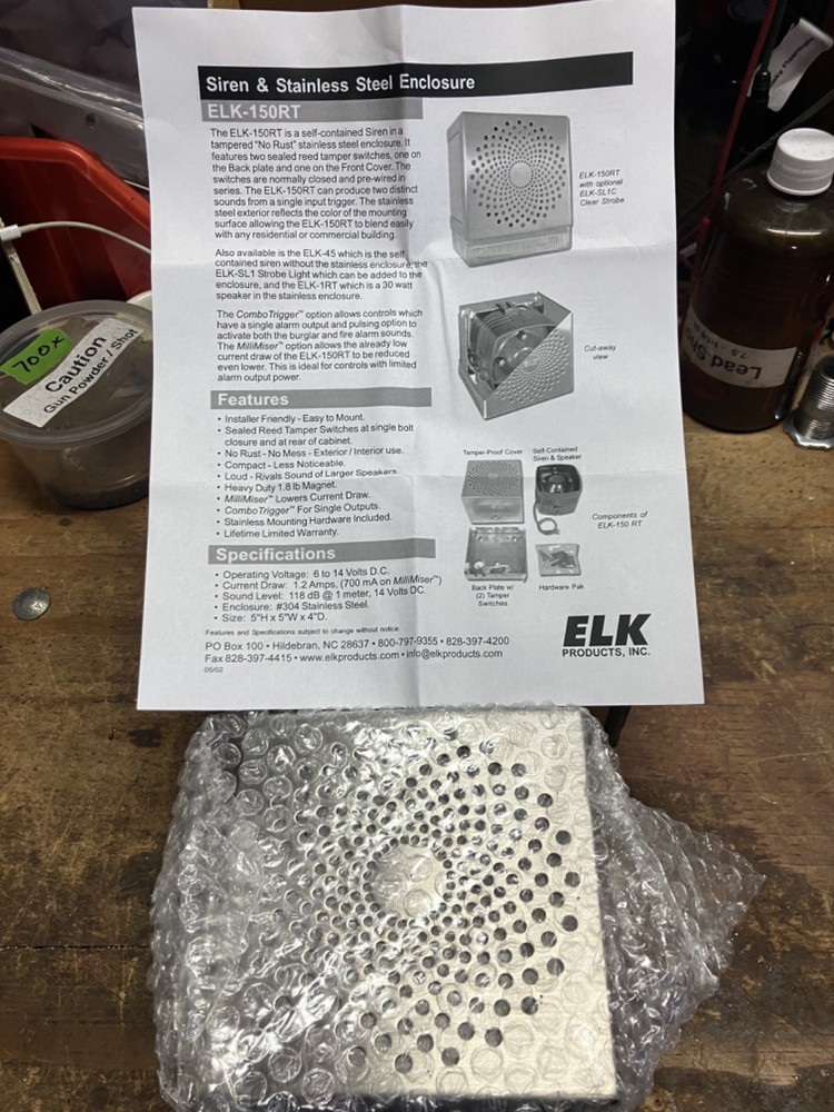 Alarm System Sirens (2) 12vdc