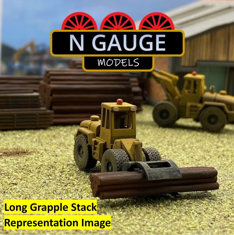 PAINTED -N Scale Gauge Wheel Loader 'Lowered Grapple' 1:148 (Logs Timber Tree)