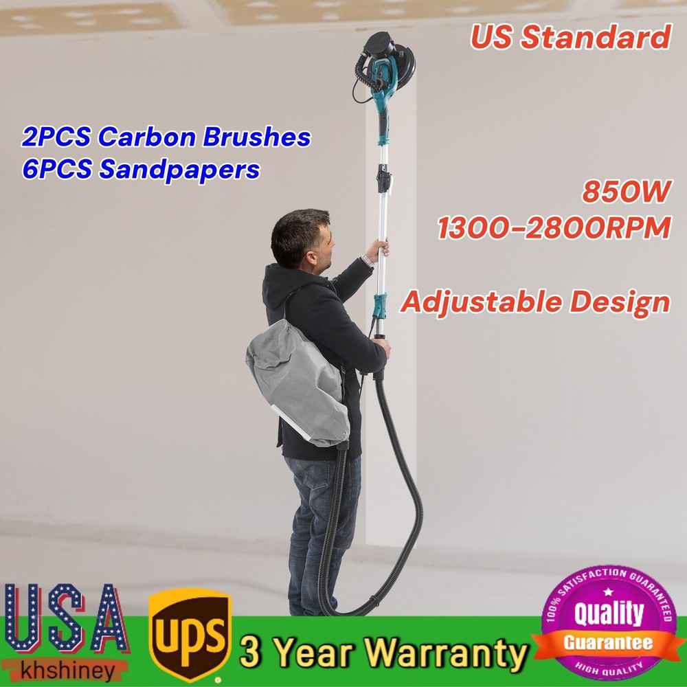 Electric Ceiling Wall Sander Variable Speed Dustless Drywall Sander 850W Sanding