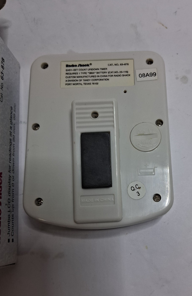 Radio Shack Easy-Set Count Up/Down Timer 63-878 Digital Kitchen Timer w/ Box Tes