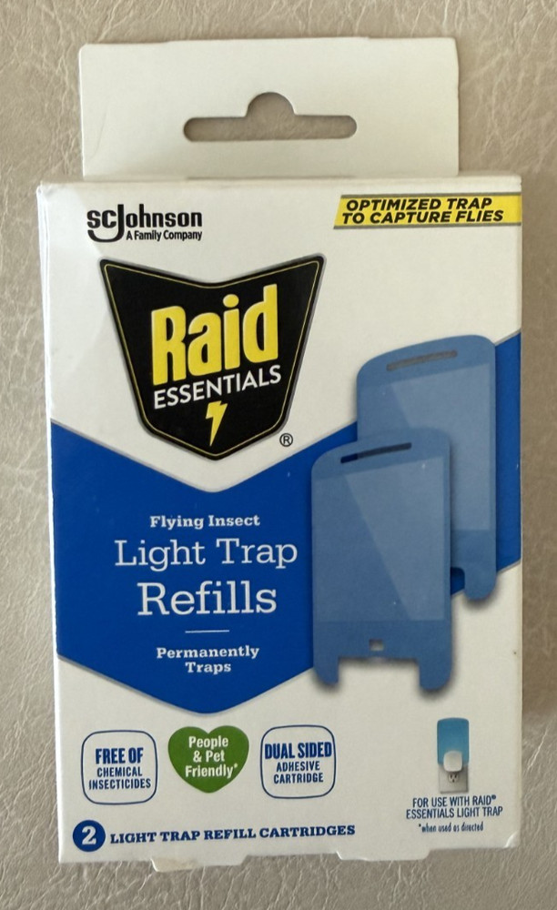 Raid Essentials Flying Insect Light Trap 2 Pk Refill NEW