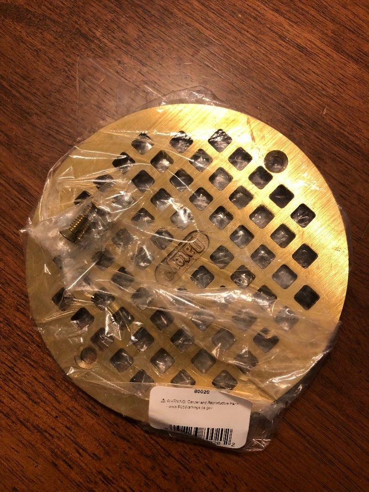Oatey Floor Grate 80020, Solid Brass, for 5" Pipe 5-1/4" Dia