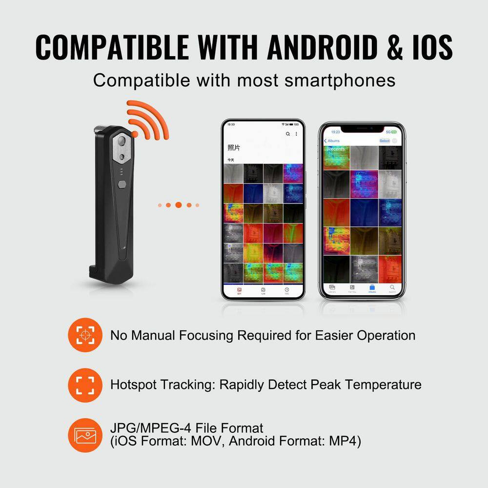 Thermal Imaging Camera for Android and IOS, 256 X 192 IR High Resolution Wireles