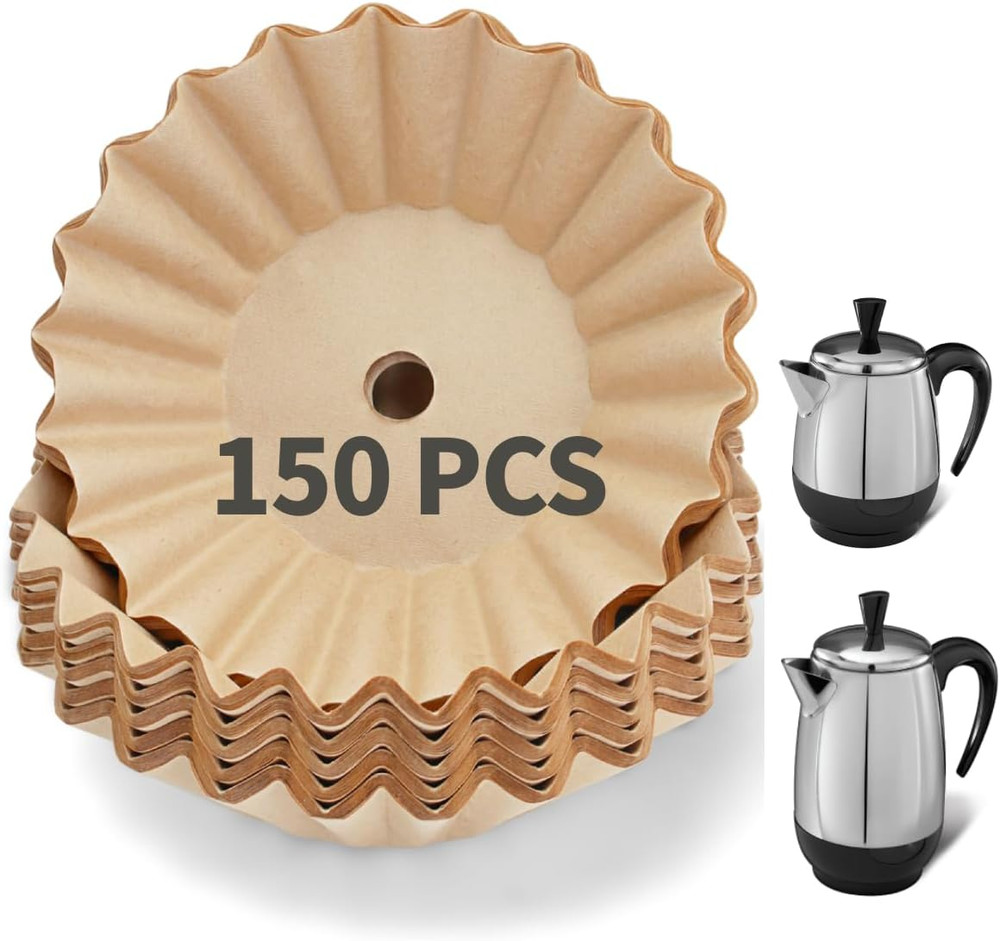 150Pcs Percolator Coffee Filters Compatible with Farberware Coffee Percolator, U