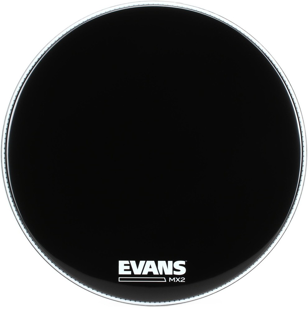 Evans MX2 Black Marching Bass Drumhead - 22 inch