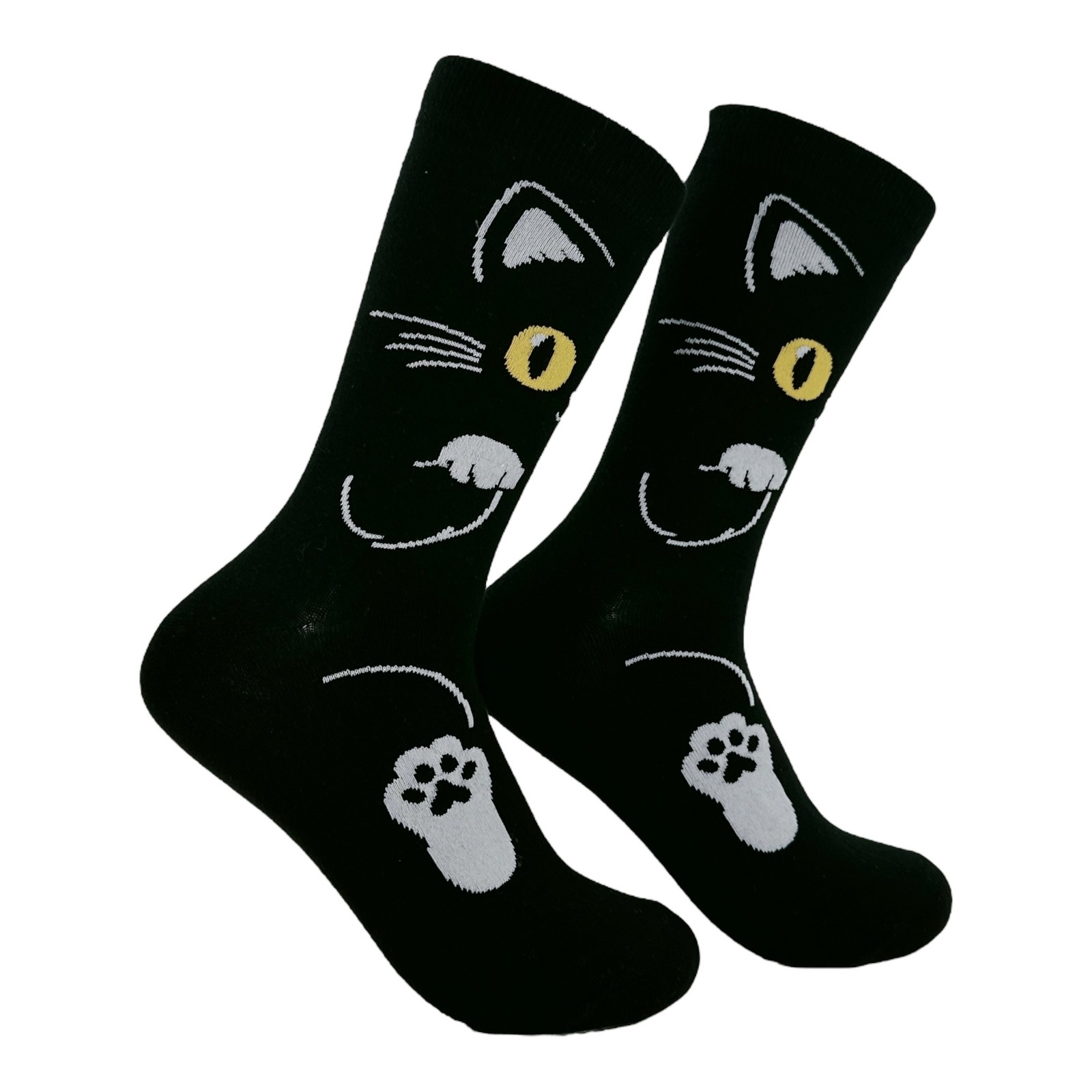 Black Cat Socks Funny Sarcastic Kitten Graphic Novelty Footwear for Ladies