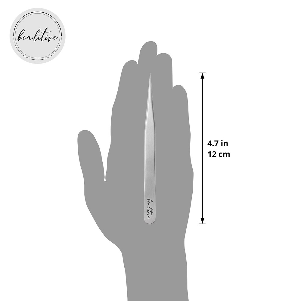 Beaditive High Precision Tweezers 3 Pack - 4.7" Craft for Silver