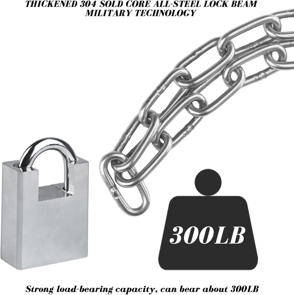 Security Bike Chain Lock Premium Case Hardened Cannot Be Cut With Bolt