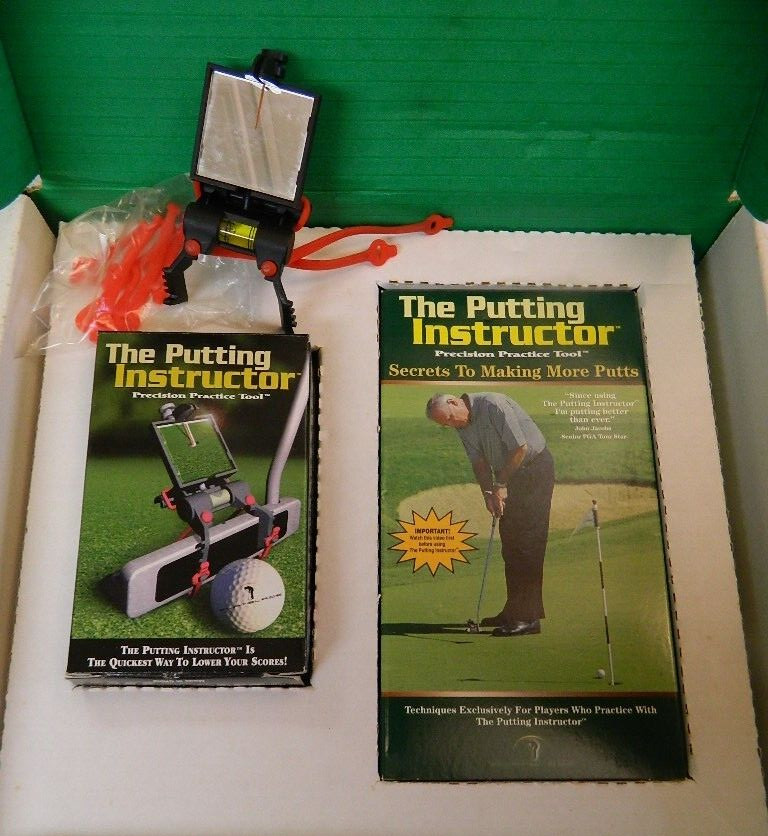 The Putting Instructor Precision Practice Tool by Flatblade w/ Mirror Golf & Box