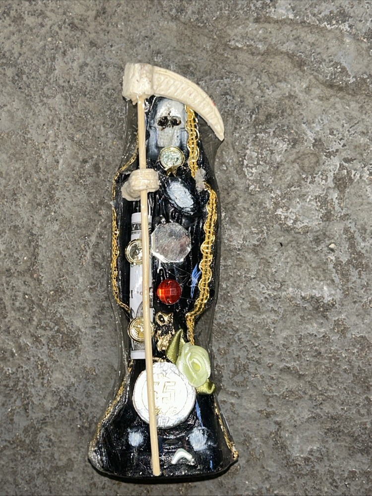 Santa Muerte Statue 6in Black