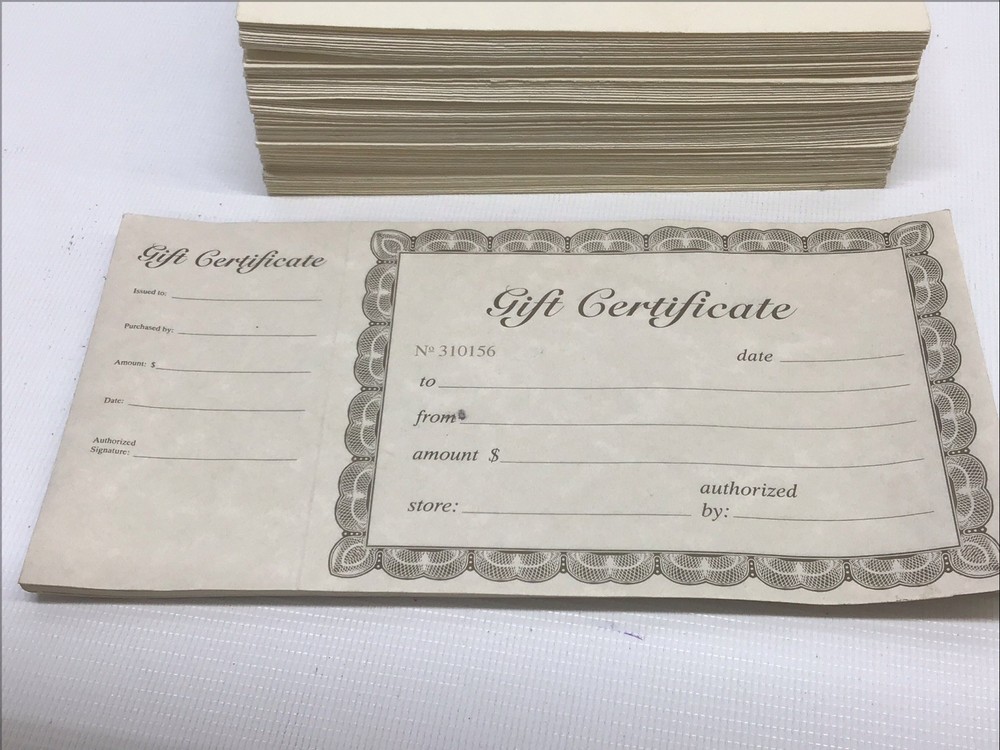 Blank / Customizable Gift Certificates with Envelopes Approximately 50