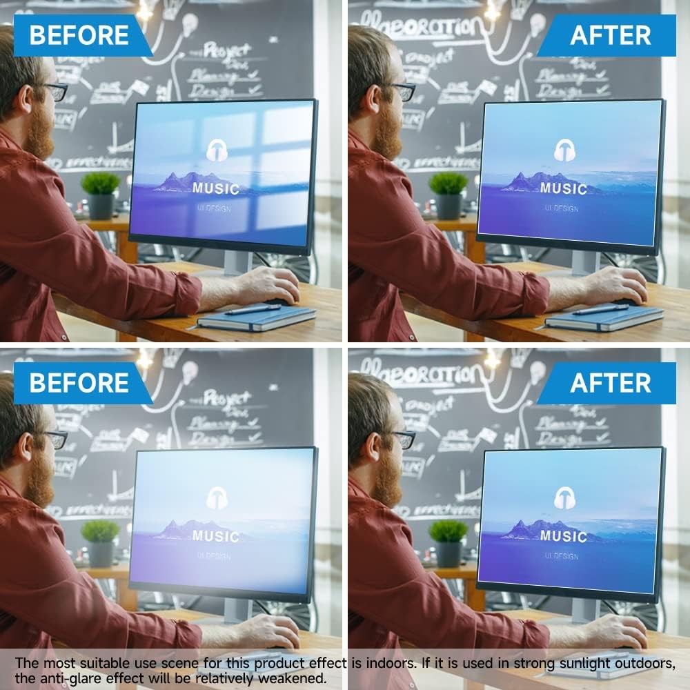 2-Pack 24 inch Anti Glare Computer Screen Protector, Matte Computer Screen Co...