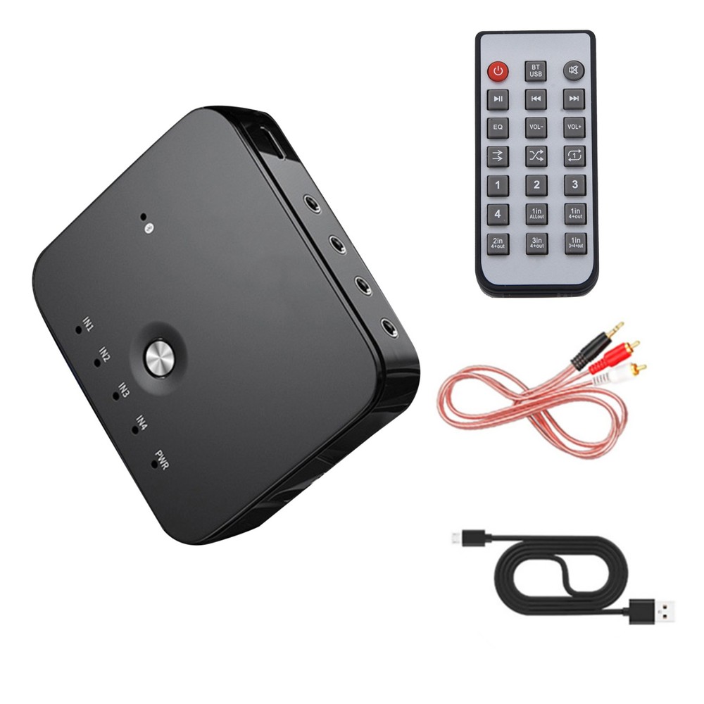 3.5mm Audio Adapter Switcher Laptop Remote Control Bluetooth Receiver Switch Box