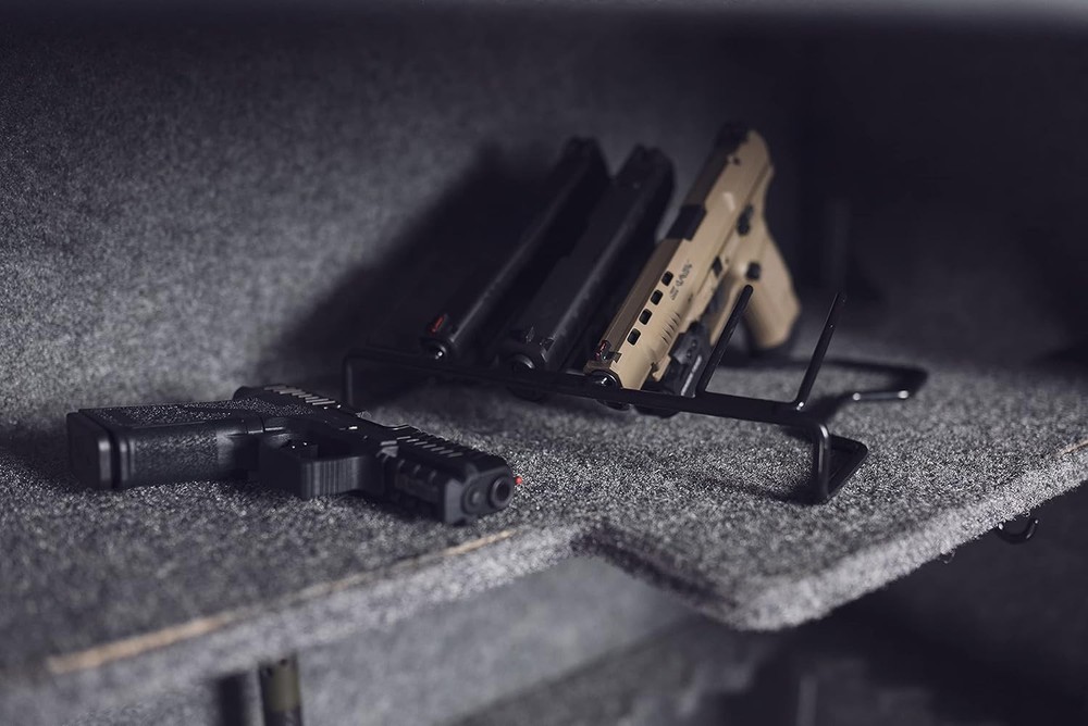 Lockdown Handgun Rack Barrel Up or Muzzle Holder with 6 Rack- Muzzle, Black