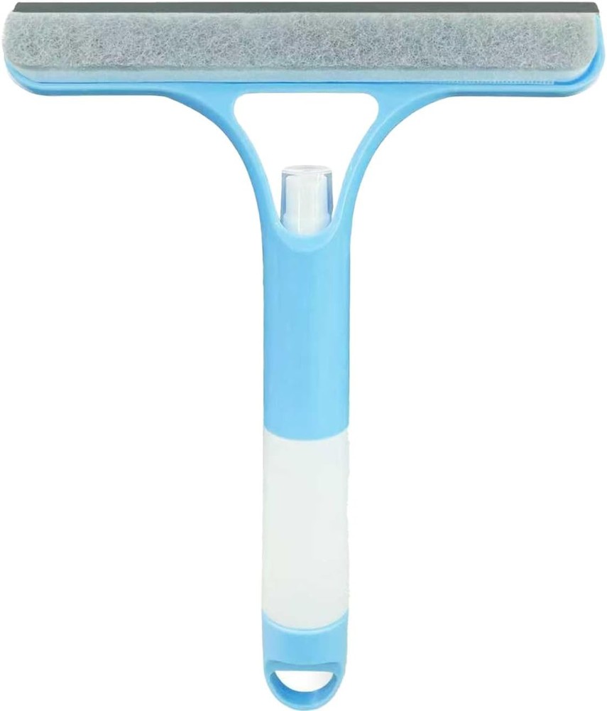 3 in 1 Window Cleaning Scraper Squeegee Brush Tool Blue