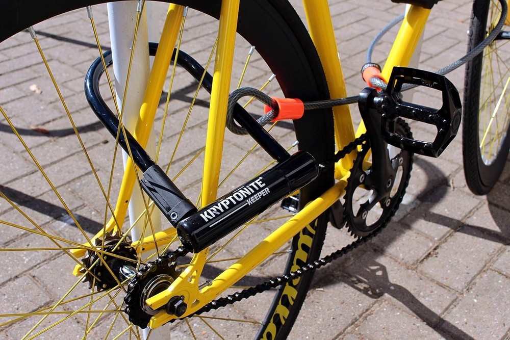 Anti-Theft U-Lock with Braided Cable, Mounting Bracket & Keys Included