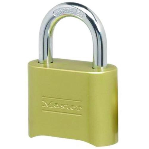 Master Lock Resettable Combination Padlock, 2" Wide, Brass