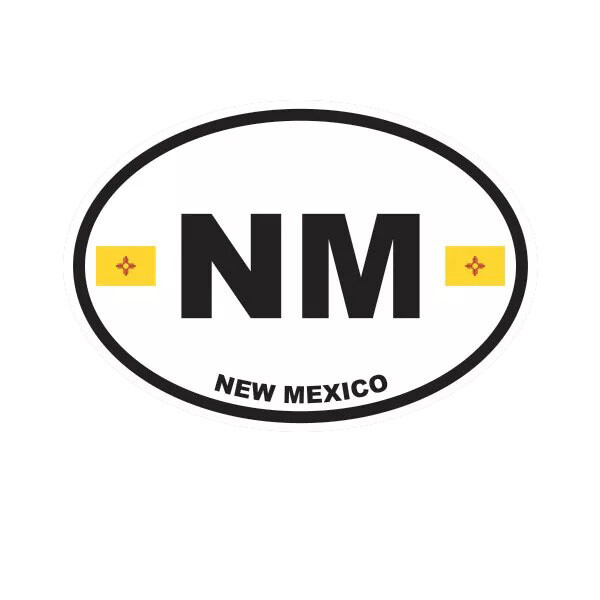 New Mexico State Flag Oval Sticker Decal