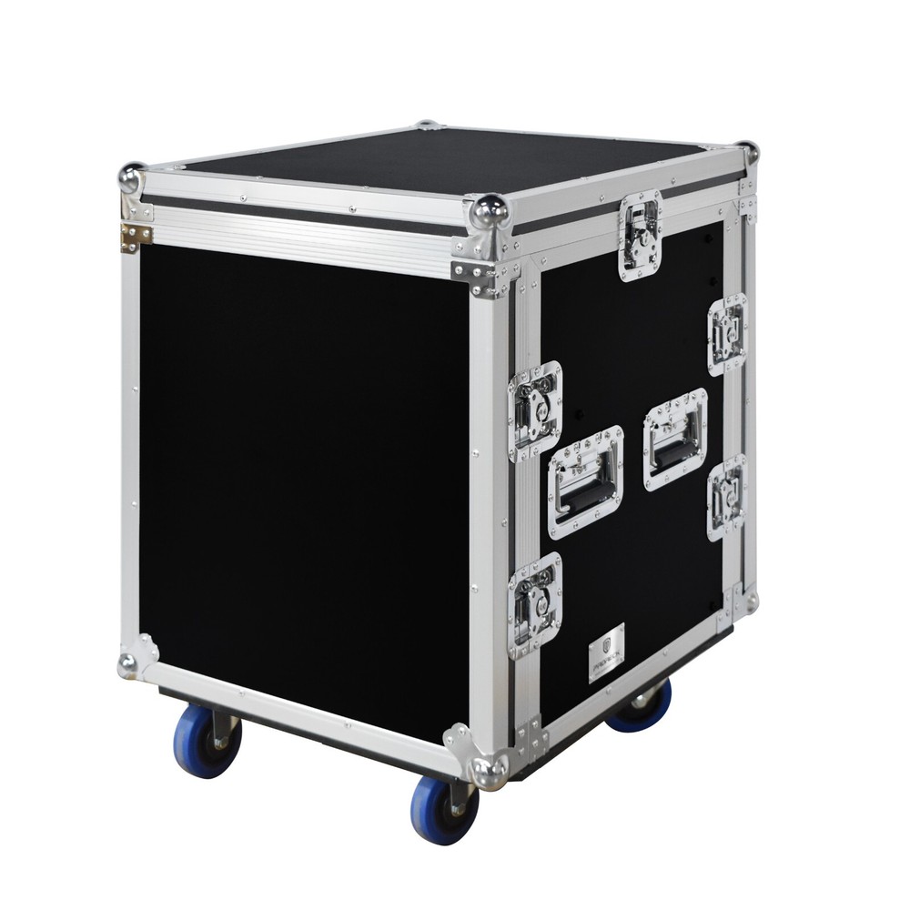 PRORECK Rack Case 20'' Rackable Depth with Slant Mixer Top One Side Table 12-U
