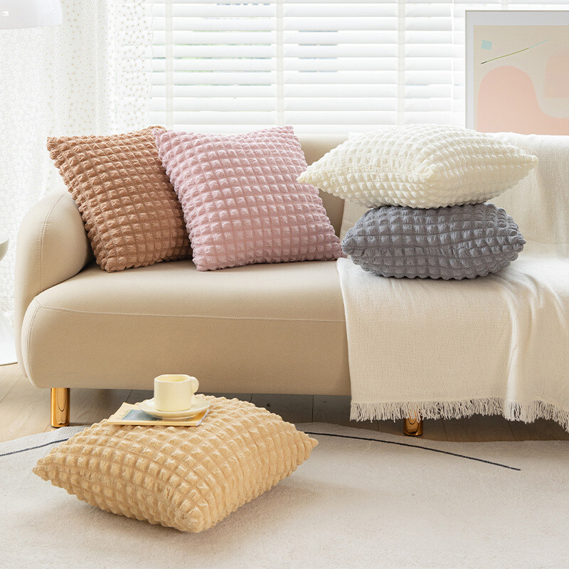 Elastic Pillowcase Home Textile Solid Color Pillowcase Seersucker Pillow Cover ∂