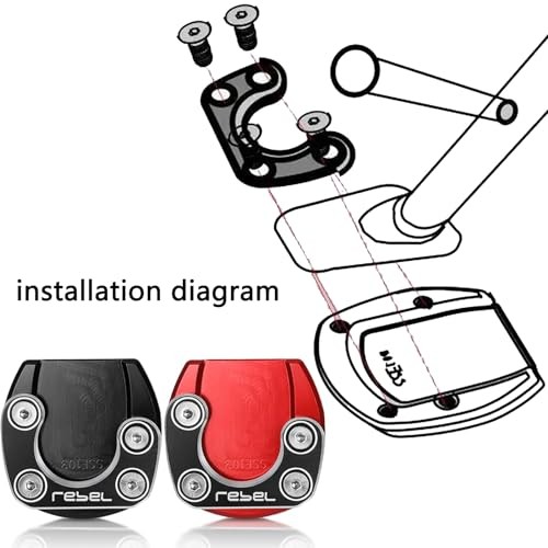 Motorcycle Side Stand Kickstand Enlarge Compatible with Side Stand Enlarge-red