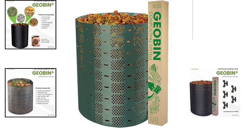 Easy Assembly 246 Gallon Compost Bin - Expandable Design for Maximum Ventilation