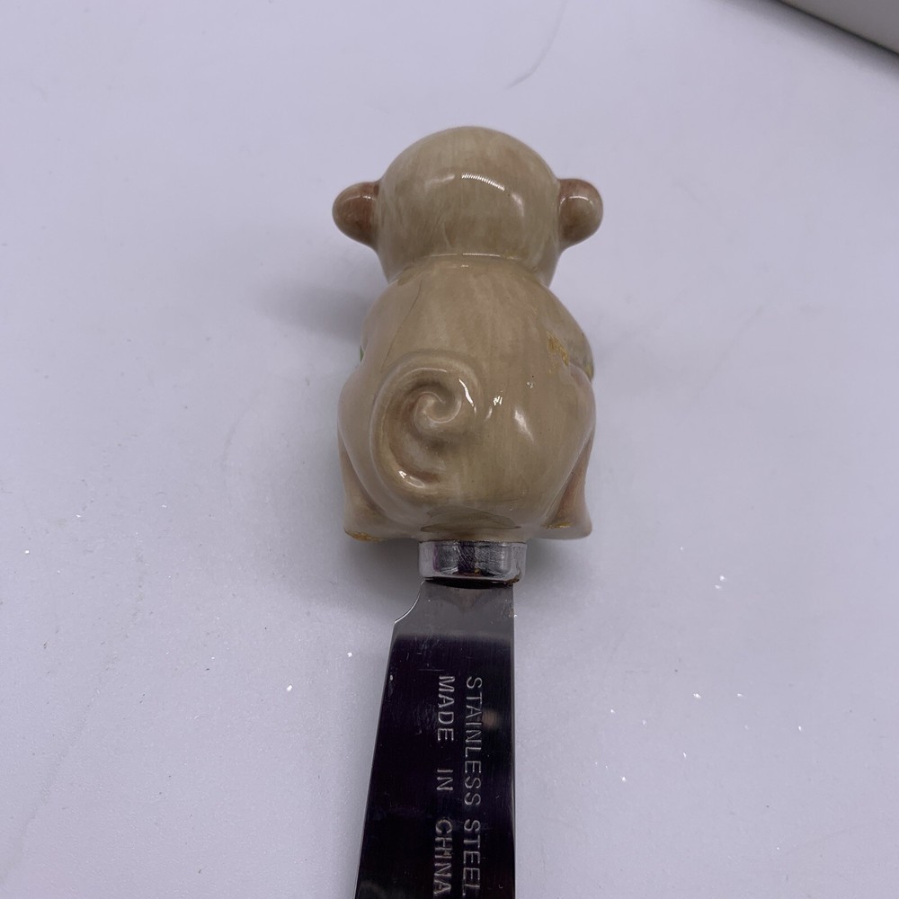 4 Tropical Spreaders Target 2008 Monkey Flower Sloth Turtle Ceramic Handle Cute