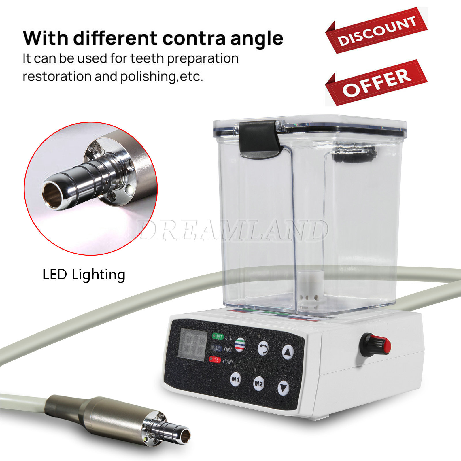 Dental Electric LED brushless Micro Motor With Water Tank 1:5 Carried Around