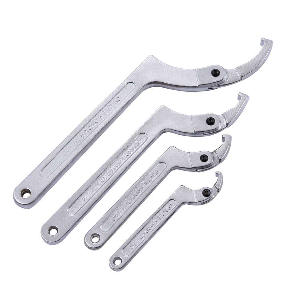 4pcs Nuts Spanner Wrench C Pin Spanner Hook Wrench Tool Kit Assy Set Adjustable