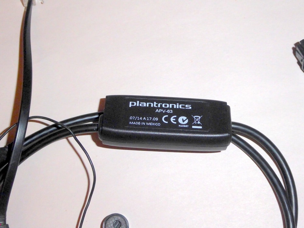 Lot of TWO Plantronics APV-63 EHS Adapter & Quick Disconnect Cable