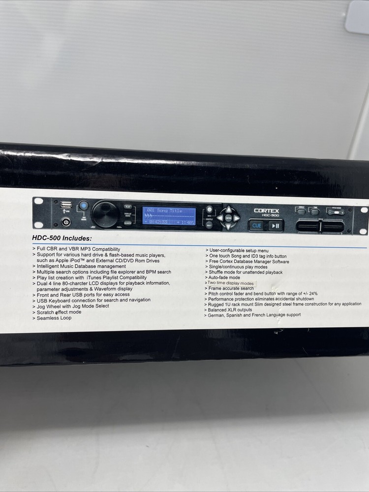 NEW Cortex HDC-500 USB Media DJ MP3 Rackmount Digital Music Controller