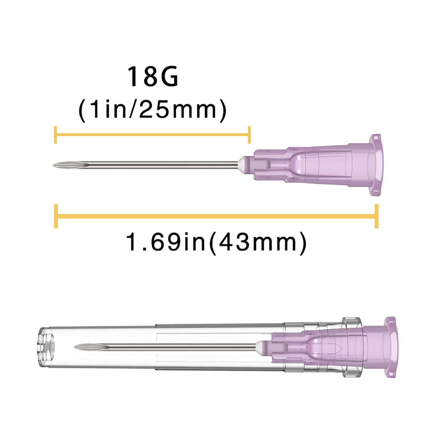 18 Gauge 1 Inch Needle (100Pack),Luer Lock Industrial Accessories Needles,Ind...