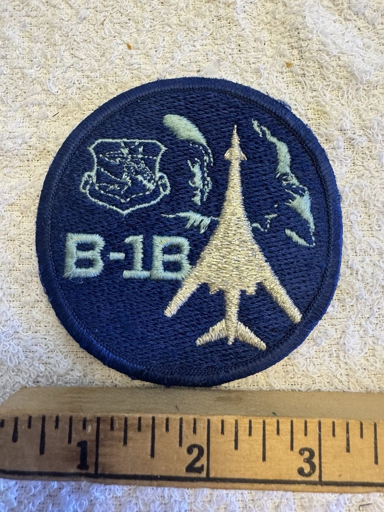 Vintage US Air Force B-1B Lancer Bomber Silver Thread 3" Patch - Unused