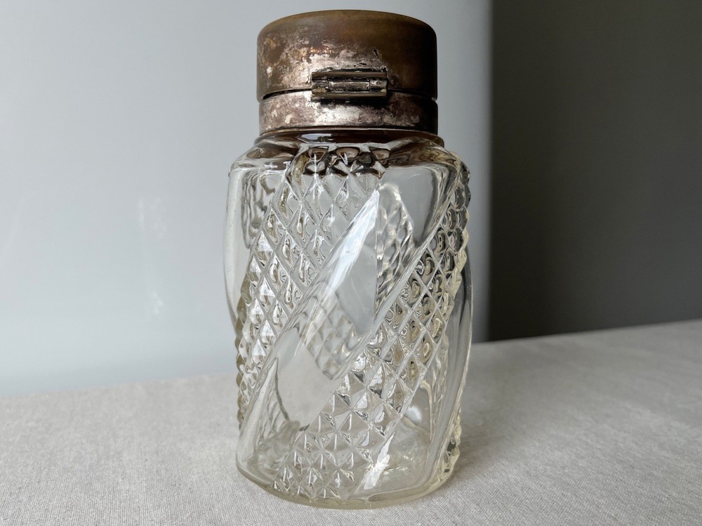 Imperial RUSSIAN SOLID SILVER and glass tea jar 84 mark