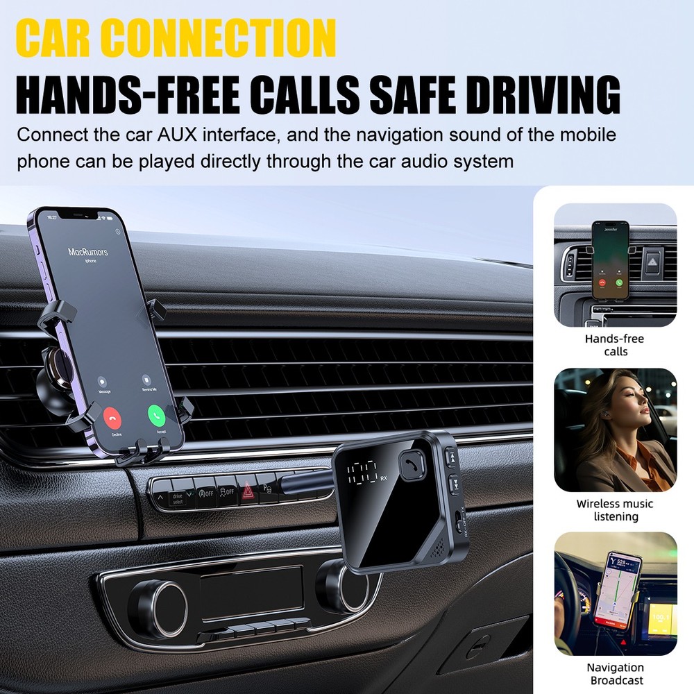 2-IN-1 Bluetooth 5.4 Transmitter Receiver Wireless Audio 3.5mm Jack Aux Adapter