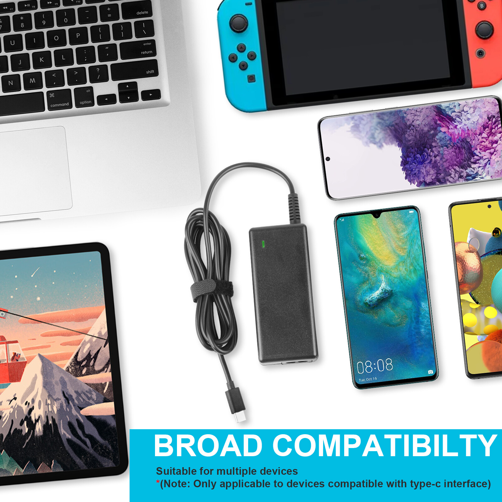 LOT OF 45W 65W 90W USB C Type C Adapter Charger For Lenovo HP Macbook Samsung