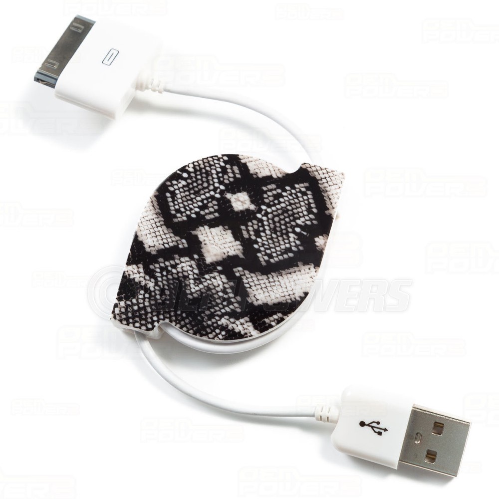 Enercell Retractable USB Sync/Charge Data Cable iPhone iPod Touch Nano 30-Pin
