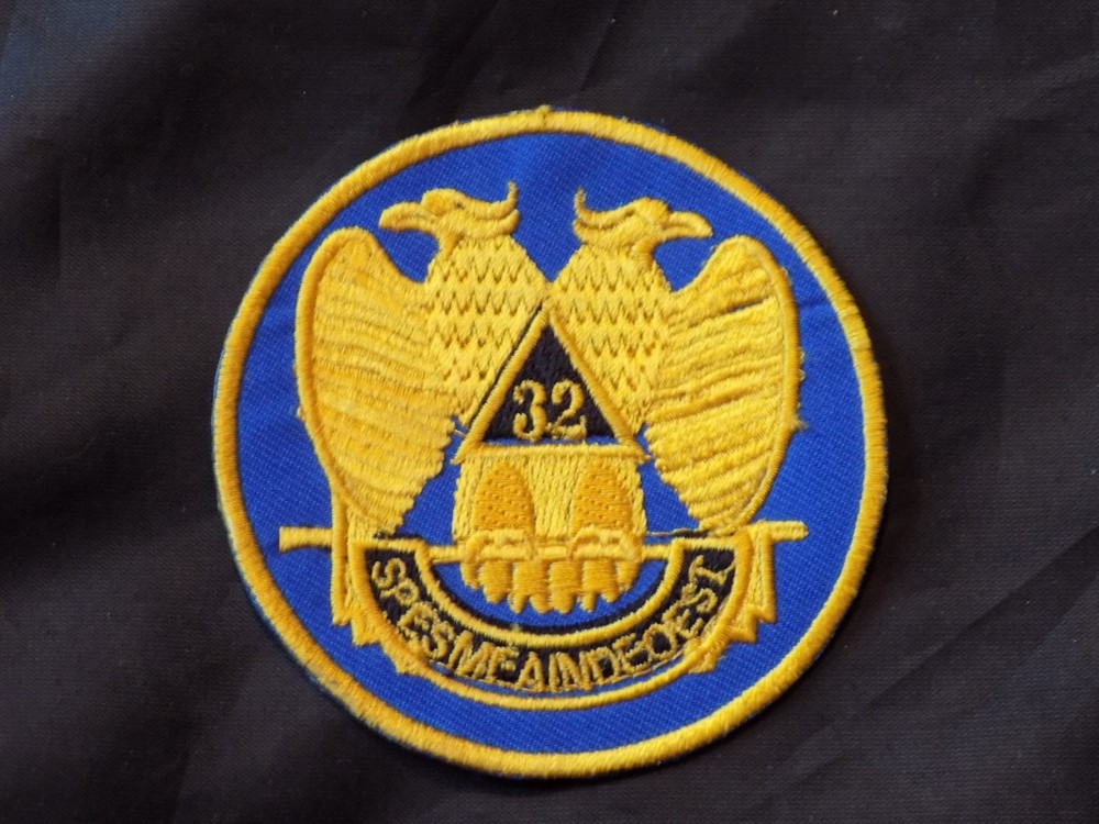 Scottish Rites 32nd Degree Double Eagle Patch Round Iron Sew Freemason NEW!