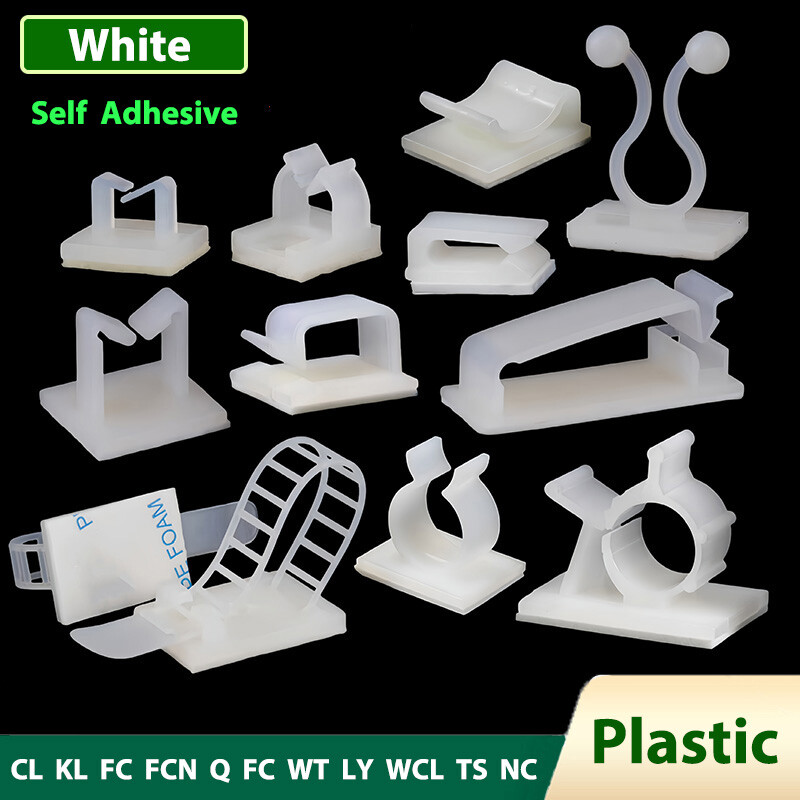 100Pcs Cable Clips Mount Self Adhesive Wire Conduit Pads Adjustable Clamp Holder
