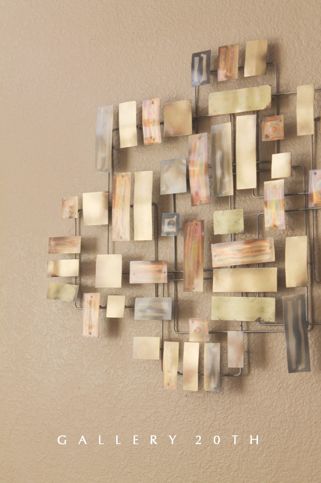 MONUMENTAL MODERNIST WALL SCULPTURE! BRUTALIST HANDCRAFTED METAL ART BRONZE ORIG