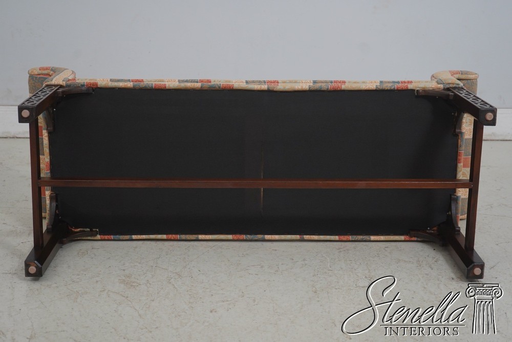 69287: Chippendale Mahogany Rolled Arm Window Bench