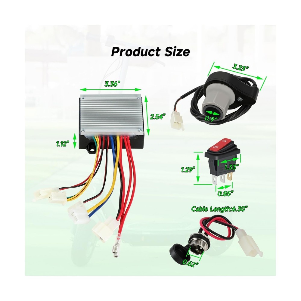 24V Controller and Throttle Compatible with Razor E200 E300 Electric Scooter ...