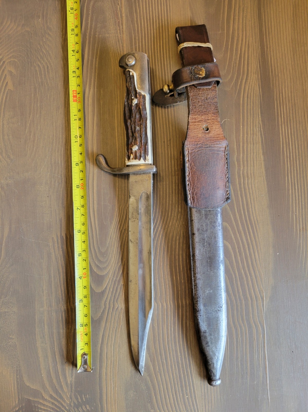 Modified WWI German Stag Handle Mauser Bayonet
