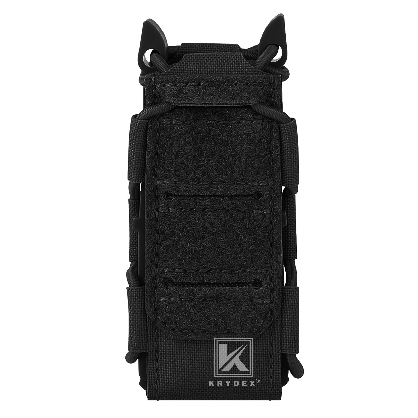 KRYDEX Tactical 9mm Magazine Pouch Open Top Pistol Mag Carrier MOLLE Compatible