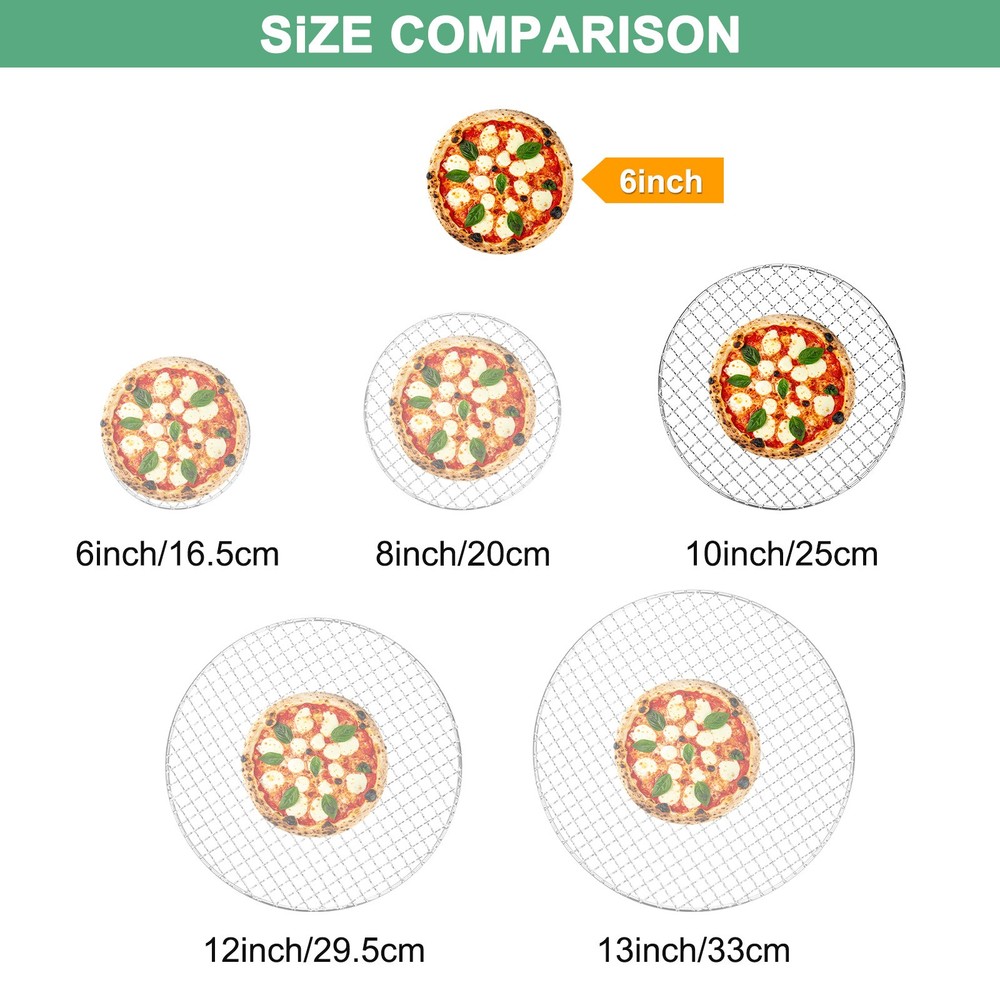 2-Pack Cooling Rack, 10" Round Stainless Steel Baking Rack [Silver]
