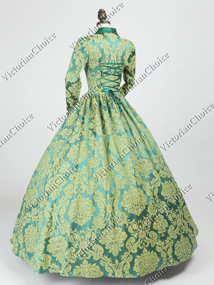 Renaissance Faire Colonial Queen Princess Brocade Gown Fantasy Dress Theater 162